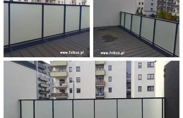 Folie na balkon Bielany- Oklejamy balkony Bielany -Folia prywatyzująca na szklany balkon Warszawa-Folie na BALKONY