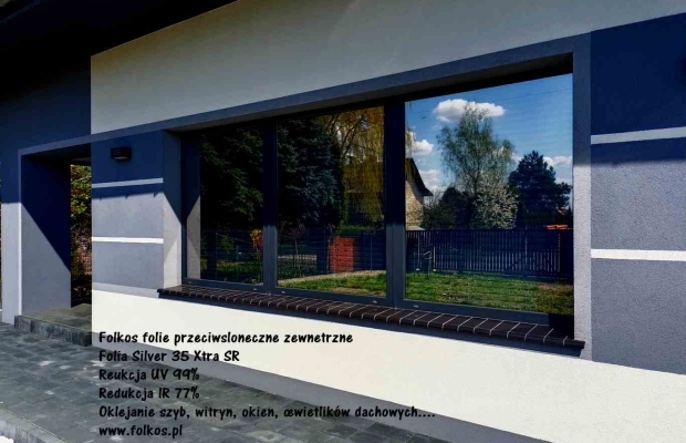 Folie przeciwsłoneczne zewnętrzne Warszawa - Folie z usługą przyciemniania szyb -Folkos folie okienne