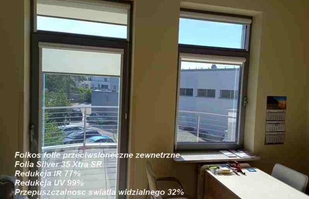 Folia przeciwsłoneczna zewnetrzna Silver 35 Xtra SR - redukcja IR 77%, redukcja UV 99%- przyciemnianie szyb Warszawa