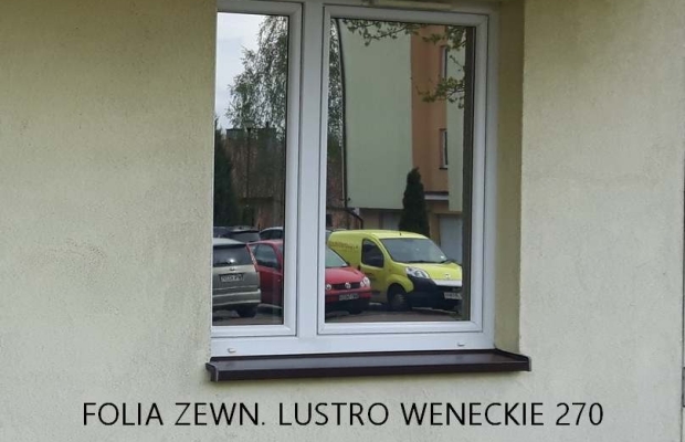Folkos- folia lustro weneckie Warszawa -Usługa oklejania szyb folią wenecką