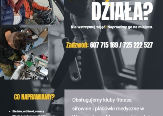 SerwisFitness24 - mobilny serwis sprzętu rehabilitacyjnego i fitness dla firm, które nie mogą sobie pozwolić na przestoj