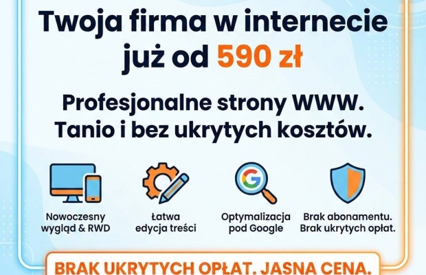 Strona internetowa już od 590 zł - BEZ PRZEPŁACANIA! + DODAWANIE OGŁOSZEŃ