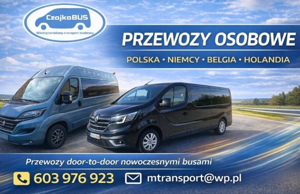 Przejazdy busem do Niemiec, Holandii, Belgii. Przeprowadzki