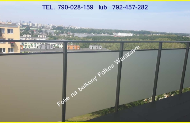 Folie prywatyzujące matowe mrożone ba balkon- Oklejamy balkony folią -Folie matowe mleczne białe, mrożone, szronione...