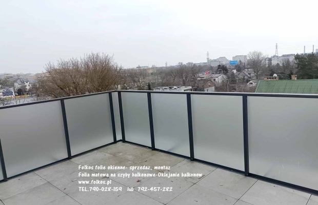 Folie prywatyzujące matowe mrożone ba balkon- Oklejamy balkony folią -Folie matowe mleczne białe, mrożone, szronione...