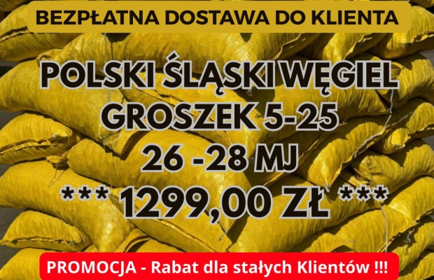 PROMOCJA POLSKI ŚLASKI WĘGIEL - GROSZEK - DARMOWA DOSTAWA
