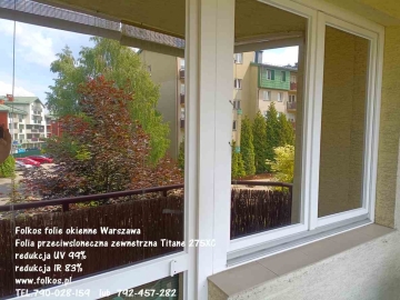 Folie przeciwsłoneczne zewnętrzne Warszawa - Folie z usługą przyciemniania szyb -Folkos folie okienne