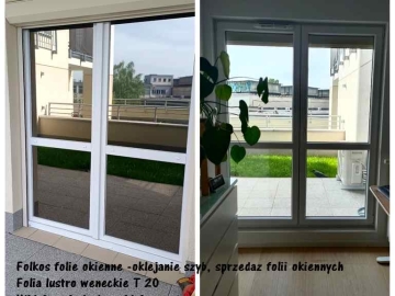 Folkos- folia lustro weneckie Warszawa -Usługa oklejania szyb folią wenecką