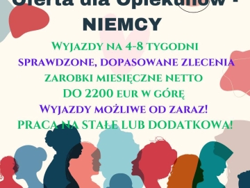Praca dla Opiekunek w Niemczech - do 11 000 zł na rękę!