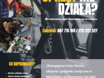 SerwisFitness24 - mobilny serwis sprzętu rehabilitacyjnego i fitness dla firm, które nie mogą sobie pozwolić na przestoj