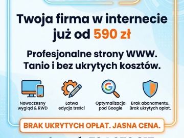 Strona internetowa już od 590 zł - BEZ PRZEPŁACANIA! + DODAWANIE OGŁOSZEŃ