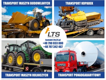 Transport ponadnormatywny - ponadgabarytowy, niskopodwoziowy, kombajnu